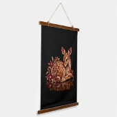 Luxe Rood Goud Herten Kunst Hangend Wandkleed (Gebogen)