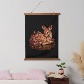 Luxe Rood Goud Herten Kunst Hangend Wandkleed (Slaapkamer)