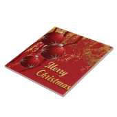 Luxe Rood & Goud Kerstmis decoratief Tegeltje (Zijkant)