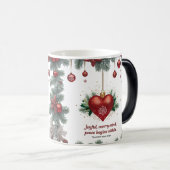 Luxe Rood Hart Kerst Kleur Vervormende Mok (Voorkant rechts)