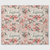 Luxe rood kerstrozen Merry Christmas Cadeaupapier (Vlak)