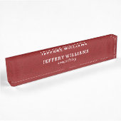 Luxe rood leer naambordje