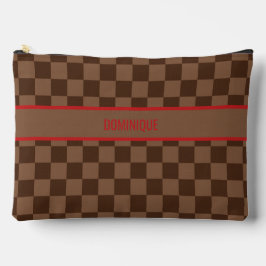 Luxe rood met bruin geruit etui