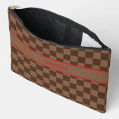 Luxe rood met bruin geruit etui (Open)