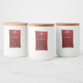 Luxe Rood Productlabel Roze Gouden Frame Monogram Voedselcontainer Etiket (Flessen)