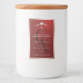 Luxe Rood Productlabel Roze Gouden Frame Monogram Voedselcontainer Etiket (Voorkant)