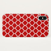 Luxe rood vierlobbig roosterpatroon Case-Mate iPhone case (Achterkant (horizontaal))