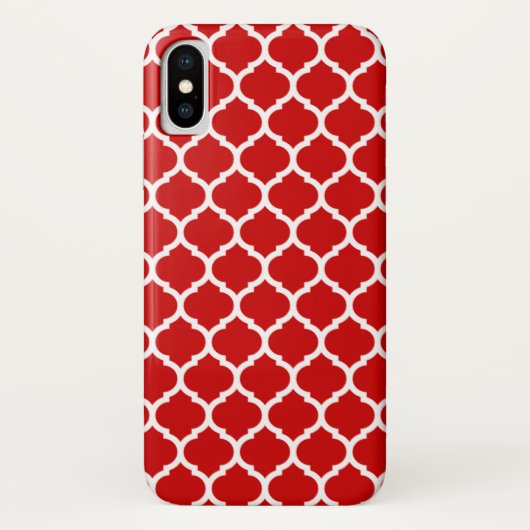 Luxe rood vierlobbig roosterpatroon Case-Mate iPhone case (Achterkant)