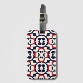Luxe rood wit en blauw bagagelabel (Voorkant (verticaal))