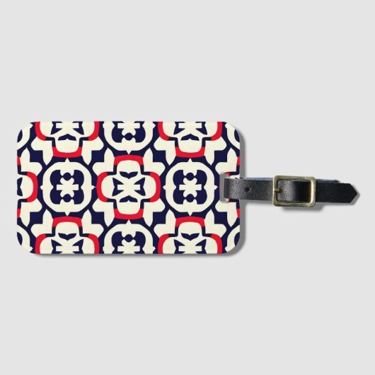 Luxe rood wit en blauw bagagelabel (Voorkant (horizontaal))