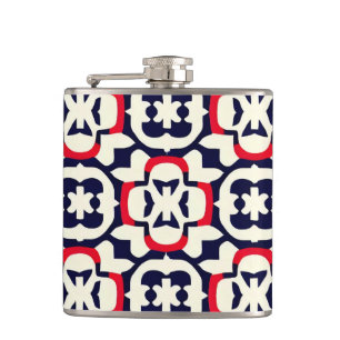 Luxe rood wit en blauw heupfles