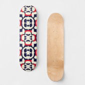 Luxe rood wit en blauw persoonlijk skateboard (Voorkant)