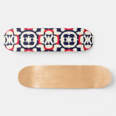 Luxe rood wit en blauw persoonlijk skateboard (Horizontaal)