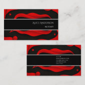 Luxe rood zwart elegant professioneel vrouwelijk visitekaartje (Voorkant / Achterkant)