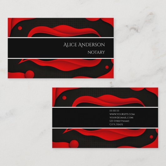 Luxe rood zwart elegant professioneel vrouwelijk visitekaartje (Voorkant / Achterkant)