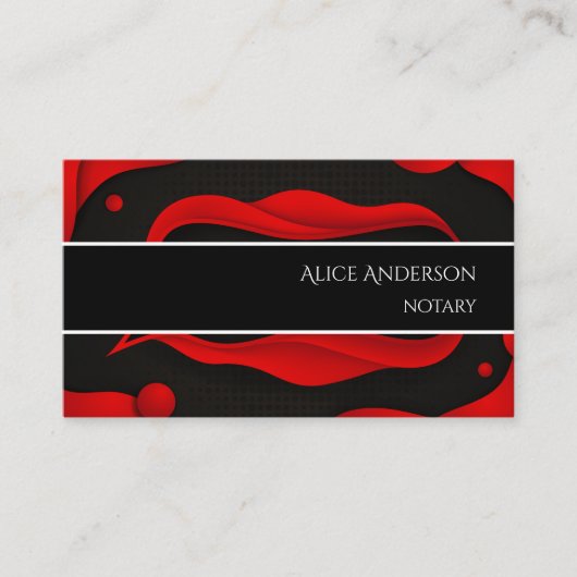 Luxe rood zwart elegant professioneel vrouwelijk visitekaartje (Voorkant)