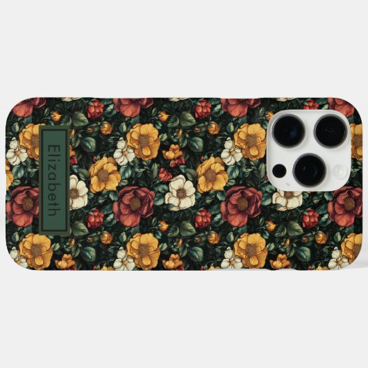 Luxe Roos Aanpasbare Naam Iphone Hoes (Achterkant (horizontaal))