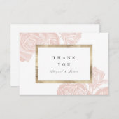Luxe roos bloedig  botanische bruiloft bedankkaart (Voorkant / Achterkant)