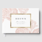 Luxe roos bloedig  botanische bruiloft gastenboek (Voorkant)