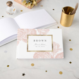 Luxe roos bloedig botanische bruiloft gastenboek