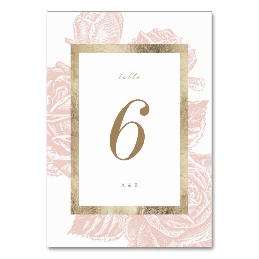 Luxe roos bloedig botanische bruiloft kaart (Voorkant)