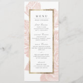 Luxe roos bloedig  botanische bruiloft menu (Voorkant)