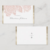 Luxe roos bloedig  botanische bruiloft plaatskaartje (Voorkant / Achterkant)