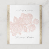 Luxe roos bloedig  botanische bruiloft plaatskaartje (Buitenkant ongevouwen)