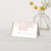 Luxe roos bloedig  botanische bruiloft plaatskaartje (Achterkant)