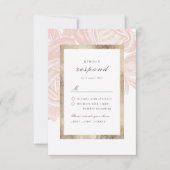 Luxe roos bloedig  botanische bruiloft RSVP kaartje (Voorkant)