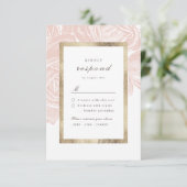 Luxe roos bloedig botanische bruiloft RSVP kaartje (Staand voorkant)