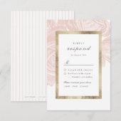 Luxe roos bloedig botanische bruiloft RSVP kaartje (Voorkant / Achterkant)