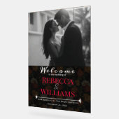 Luxe Roos Bloem Rustieke Trouwborden Acryl Bord (Hoek)