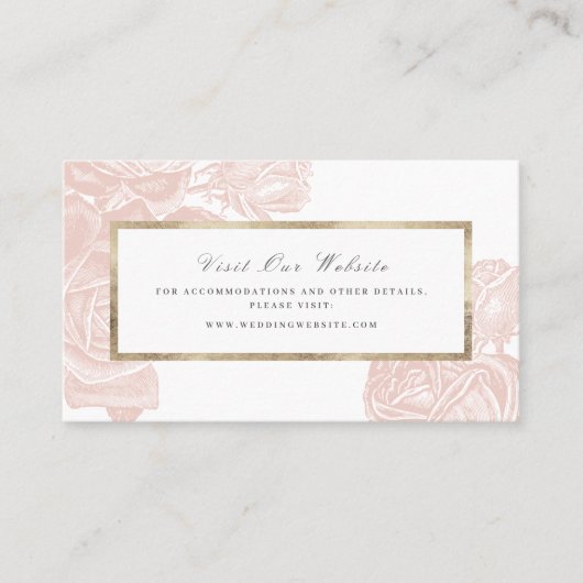 Luxe roos blush gouden  website Kaart invoegen Plaatskaartje (Voorkant)