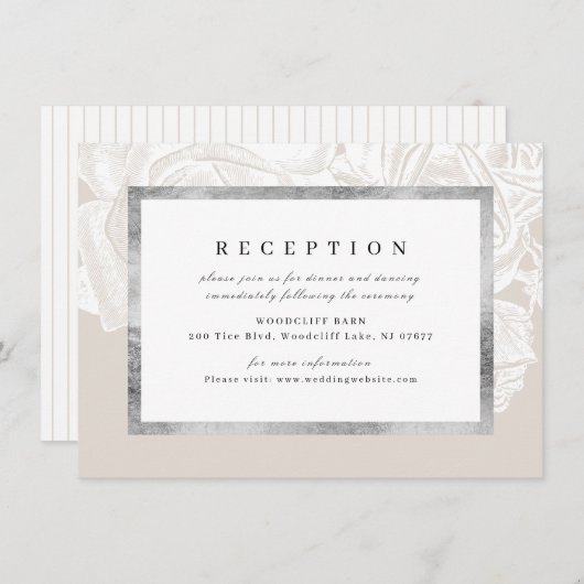 Luxe roos  botanische bruiloft receptie informatiekaartje (Voorkant / Achterkant)