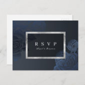 Luxe roos botanische bruiloft RSVP Uitnodiging Briefkaart (Voorkant / Achterkant)