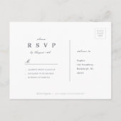 Luxe roos botanische bruiloft RSVP Uitnodiging Briefkaart (Achterkant)