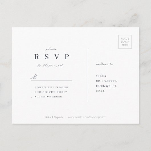 Luxe roos botanische bruiloft RSVP Uitnodiging Briefkaart (Achterkant)