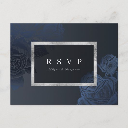 Luxe roos botanische bruiloft RSVP Uitnodiging Briefkaart (Voorkant)