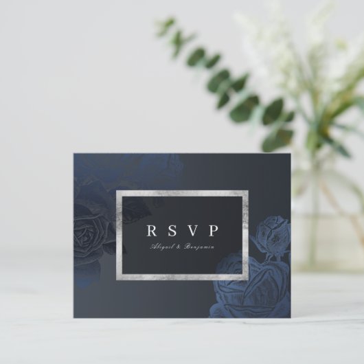 Luxe roos botanische bruiloft RSVP Uitnodiging Briefkaart (Staand voorkant)