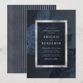 Luxe roos  botanische repetitie diner kaart (Voorkant / Achterkant)