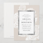 Luxe roos  botanische repetitie diner kaart (Voorkant / Achterkant)