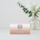 Luxe Roos Coral Sparging Diamonds met Logo Visitekaartje (Staand voorkant)