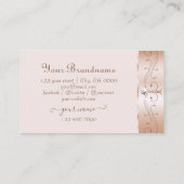 Luxe Roos Coral  Sparkle Diamonds Initialen Visitekaartje (Achterkant)