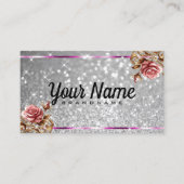 Luxe  Roos Glitter Lichtgevende Sterren Chic Visitekaartje (Voorkant)