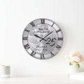 Luxe Roos Glitter Zilver 25-jarig jubileum Grote Klok (Huis)