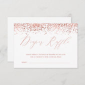 Luxe Roos Gold Baby shower Diaper Raffle Ticket Informatiekaartje (Voorkant / Achterkant)