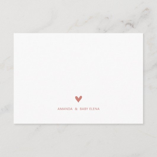 Luxe Roos Gold Baby shower Diaper Raffle Ticket Informatiekaartje (Achterkant)