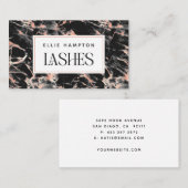 Luxe Roos Gold Black Marble Beauty Lashes Visitekaartje (Voorkant / Achterkant)