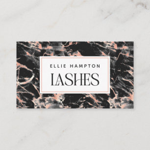Luxe Roos Gold Black Marble Beauty Lashes Visitekaartje